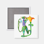 ハスの花磁石を持つエジプトのアールデコ マグネット (正面/裏面)