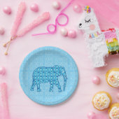 ハスの花象 – ターコイズ ペーパープレート (パーティー)