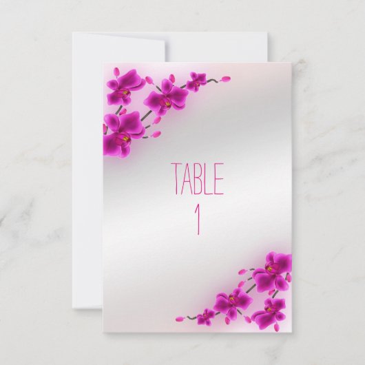 ハスの花 エレガントな花のウェディングテーブルナンバー 招待状 (正面)