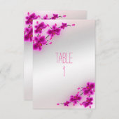 ハスの花 エレガントな花のウェディングテーブルナンバー 招待状 (正面/裏面)