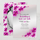 ハスの花 エレガントな花のウェディング招待状 招待状 (正面/裏面)