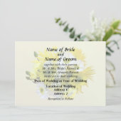 ハスの花、コスモス、クイーン・アンズ・レースの花束 招待状 (スタンド正面)