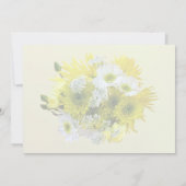 ハスの花、コスモス、クイーン・アンズ・レースの花束 招待状 (裏面)