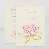ハスの花 / スイレン パーティー 招待状 (正面/裏面)