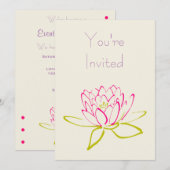 ハスの花 / スイレン パーティー 招待状 (正面/裏面)
