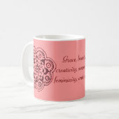 ハスの花（ヘナ）（赤） コーヒーマグカップ (正面左)