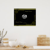 ハスの花(ヘナ)(金ゴールド) ポスター (キッチン)