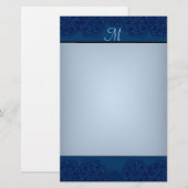 ハスの花(ヘナ)(青) 便箋 (正面/裏面)