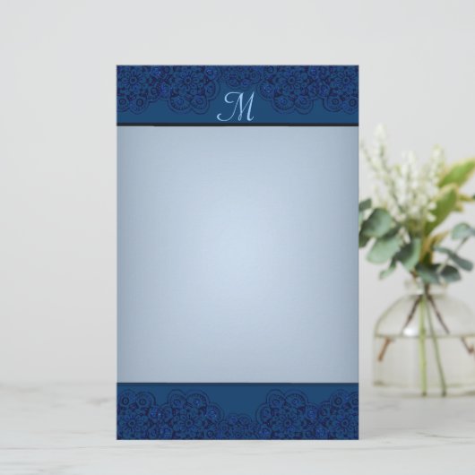 ハスの花（ヘナ）（青） 便箋 (スタンド正面)