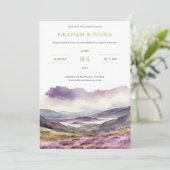 ハスの野の水彩招待状 招待状 (スタンド正面)