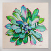 ハスの青とピンク ポスター (正面)