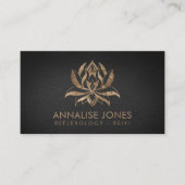 ハスエレガントフラワーパステル金ゴールド 名刺 (正面)