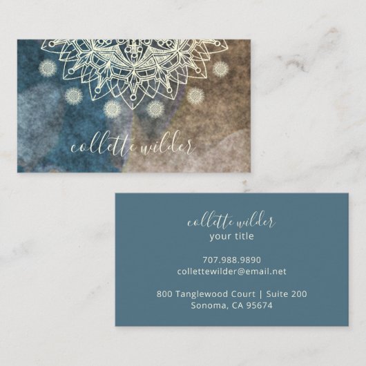 ハスエレガントフラワーマンダラ名刺 名刺 (正面/裏面)