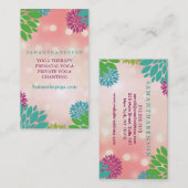 ハスエレガントフラワーロゴヨガヒーリングヘルスブシ 名刺 (正面/裏面)