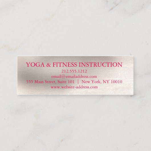 ハスエレガントフラワーロゴヨガミニ名刺 スキニー名刺 (裏面)