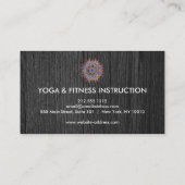 ハスエレガントフラワーロゴヨガ木製背景 名刺 (裏面)