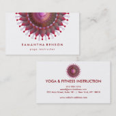 ハスエレガントフラワーロゴヨガ白い背景 名刺 (正面/裏面)