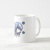 ハスキイン宇宙子犬の恋人レトロ コーヒーマグカップ (正面右)