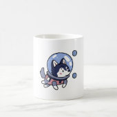 ハスキイン宇宙子犬の恋人レトロ コーヒーマグカップ (中央)