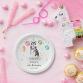 ハスキシビールパピードッグ子供の誕生日パーティー ペーパープレート (パーティー)