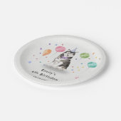 ハスキシビールパピードッグ子供の誕生日パーティー ペーパープレート (アングル)