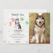 ハスキシビールパピードッグ誕生日サンキューカード 招待状 (正面)