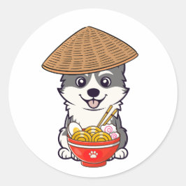 ハスキーおもしろいは食べ物麺のこと ラウンドシール