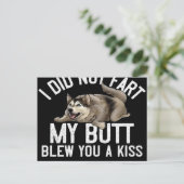 ハスキーおもしろいドッグキスハスキー犬 シーズンポストカード (スタンド正面)