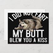 ハスキーおもしろいドッグキスハスキー犬 シーズンポストカード (正面/裏面)