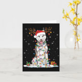 ハスキーおもしろいドッグツリークリスマスライトクリスマスパジャマ カード (黄色い花)