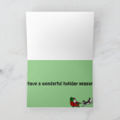 ハスキーおもしろい犬の引っ張り付きクリスマスそり シーズンカード (内部)