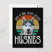 ハスキーが大好きな女の子 ポストカード (正面/裏面)