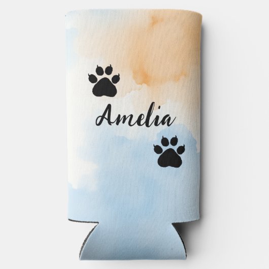 ハスキーが大好パーソナライズされたき スリム缶クーラー (裏面)