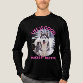 ハスキーが生活をもっと楽しく トライブレンドTシャツ (正面)