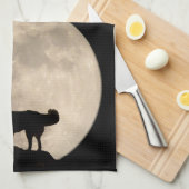 ハスキーでパーソナライズなそり犬の恋人のふきんのギフト キッチンタオル (四つ折り)