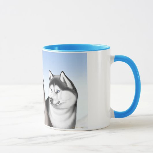 ハスキーなそり犬のコーヒー・マグ マグカップ (右)