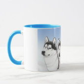 ハスキーなそり犬のコーヒー・マグ マグカップ (左)