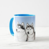 ハスキーなそり犬のコーヒー・マグ マグカップ (正面左)