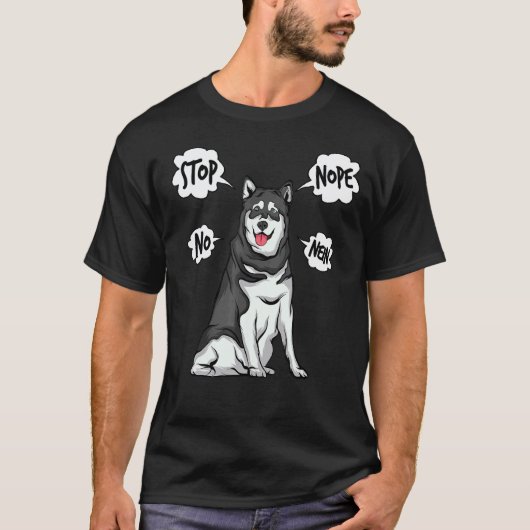 ハスキーなんて嫌だ アラスカンマラミュート Tシャツ (正面)