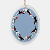 ハスキーなオーナメントのパーソナライズなそり犬の装飾 セラミックオーナメント (右)