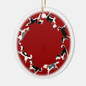 ハスキーなオーナメントのパーソナライズなそり犬の装飾 セラミックオーナメント (左)