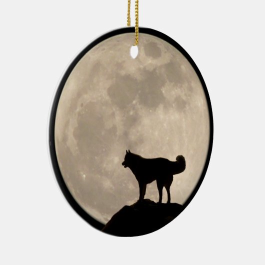 ハスキーなオーナメントのパーソナライズなそり犬の装飾 セラミックオーナメント (右)