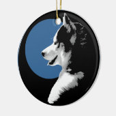ハスキーなオーナメントのマラミュートの記念品犬のギフト セラミックオーナメント (左)