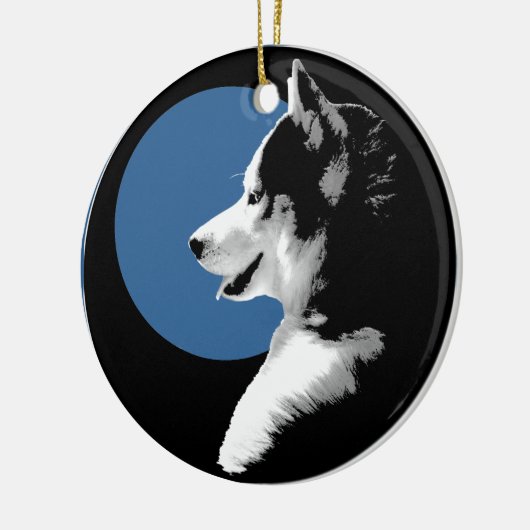 ハスキーなオーナメントのマラミュートの記念品犬のギフト セラミックオーナメント (左)