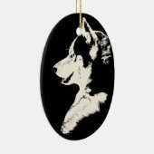 ハスキーなオーナメントのマラミュートの記念品犬のギフト セラミックオーナメント (右)