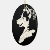 ハスキーなオーナメントのマラミュートの記念品犬のギフト セラミックオーナメント (左)