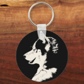 ハスキーなキーチェーンシベリアのハスキーなマラムートギフト キーホルダー (正面)