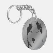 ハスキーなキーチェーンハスキーなマラムートキーチカスタマイズェン キーホルダー (正面左)