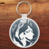 ハスキーなキーチェーンハスキーなマラムートドッグキーチェーンカスタム キーホルダー (正面)