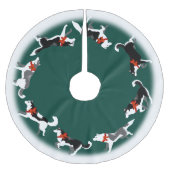 ハスキーなクリスマスツリーのスカートのそり犬の木のスカート ブラッシュドポリエステルツリースカート (正面)